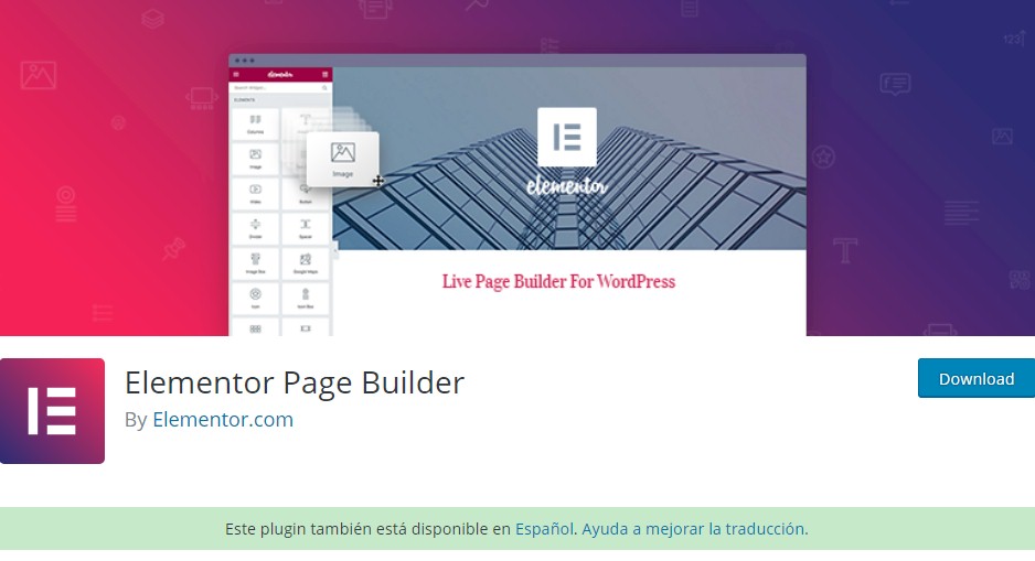 Elementor Page Builder plugin
