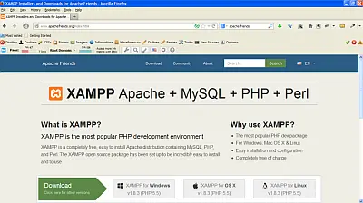Screenshot of Apache Friends XAMPP site for your WordPress test server.